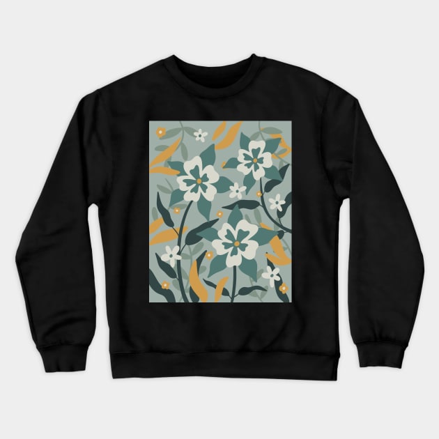 wildflower field - blue tones Crewneck Sweatshirt by mckhowdesign